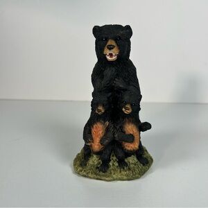 Black Bear Family with 2 Baby Bear Figurine 6 inches Sculptures & Figurines
